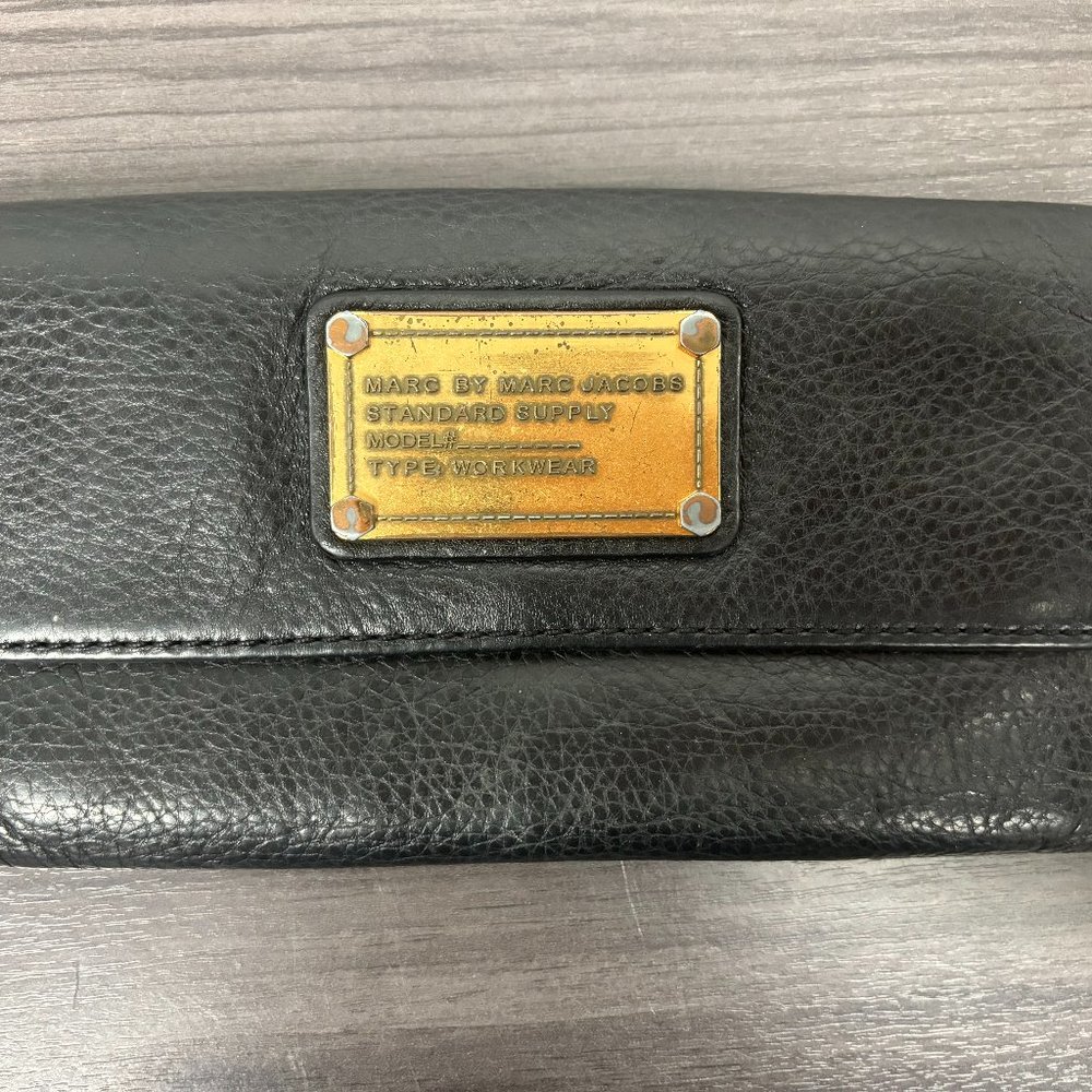 Marc by Marc Jacobs Standard Supply Workwear Long Wallet Black Leather.